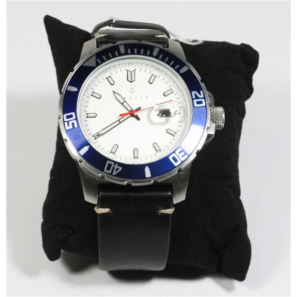 NAUTIS MENS WATCH, LEATHER BAND