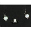 Image 2 : VINTAGE OPAL STAMPED .925 EARRING AND RING SET