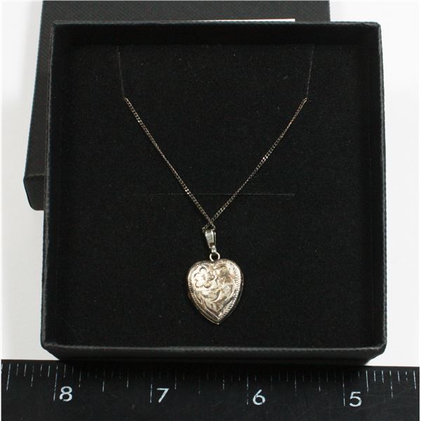 VINTAGE/ ANTIQUE .925 HEART SHAPE LOCKET