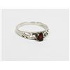 Image 2 : STAMPED .925 BURGENDY STONE RING SIZE 7