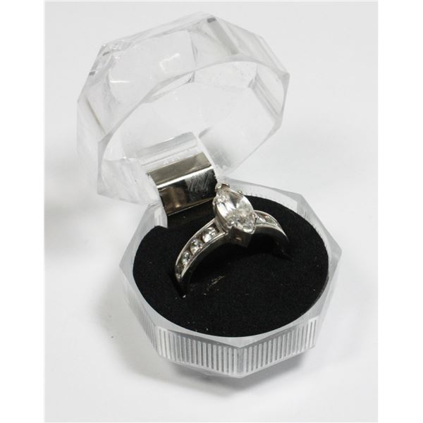 STAMPED .925 MARQUISE CUT RING SIZE 8.25