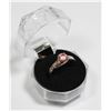 Image 1 : STAMPED .925 PINK STONE RING SIZE 7.75