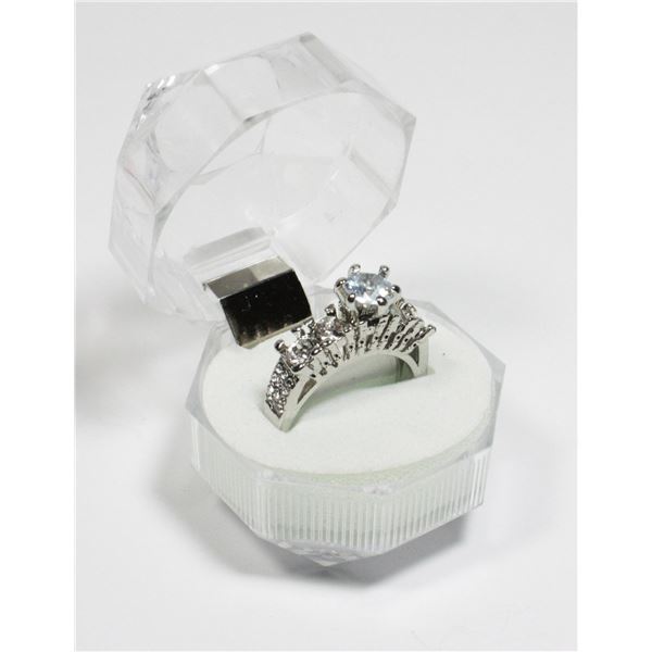 STAMPED .925 ENGAGEMENT STYLE RING SIZE 8.5