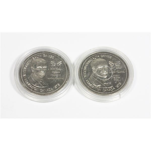 TWO 1978 COMMONWEALTH GAMES EDMONTON TOKENS