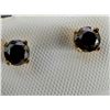 Image 2 : 14K YELLOW GOLD BLACK DIAMOND 0.64CT EARRINGS