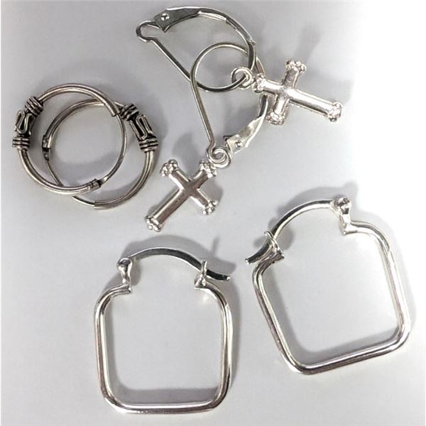 SILVER 3 EARRING SET