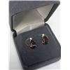 Image 3 : 10K YELLOW GOLD GARNET 1.45CT & DIA EARRINGS