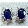 Image 2 : SILVER SAPPHIRE 2CT & CZ EARRINGS