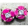 Image 1 : SILVER RUBY & CZ EARRINGS