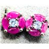 Image 2 : SILVER RUBY & CZ EARRINGS