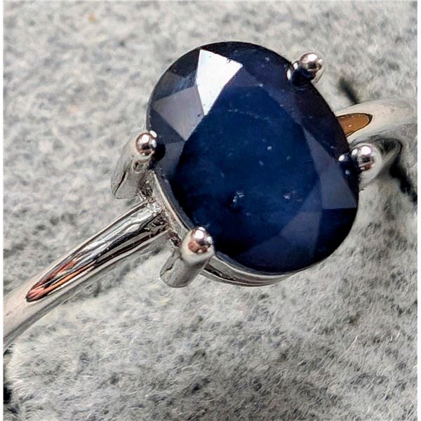 SILVER SAPPHIRE 1CT RING