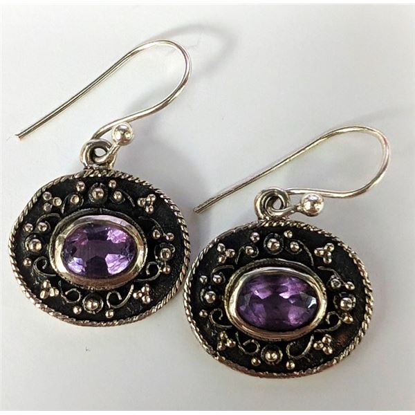 SILVER AMETHYST(1.8CT) EARRINGS