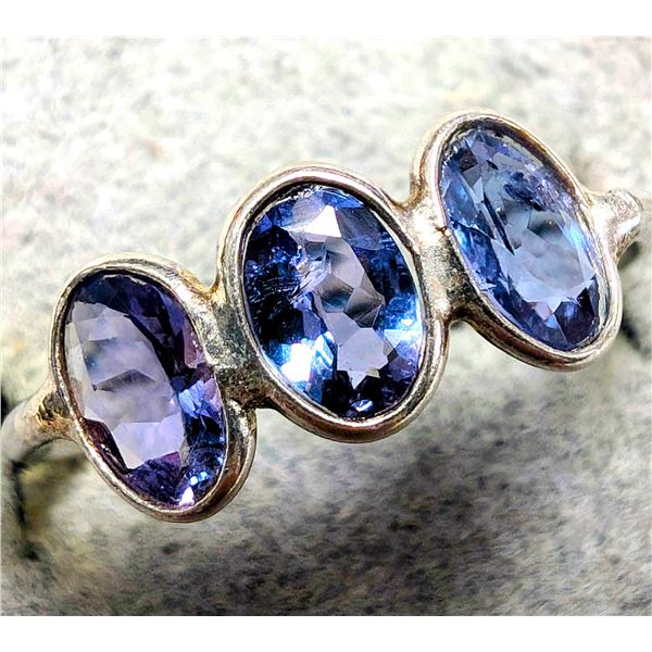 SILVER TANZANITE 1.2CT RING