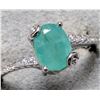 Image 1 : SILVER EMERALD 1CT AND CZ RING