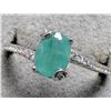 Image 2 : SILVER EMERALD 1CT AND CZ RING