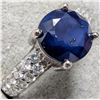 Image 3 : SILVER SAPPHIRE 1CT AND CZ 0.24CT RING