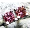 Image 1 : 14K WHITE GOLD LAB PINK DIAMOND 0.05CT EARRINGS