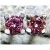 Image 2 : 14K WHITE GOLD LAB PINK DIAMOND 0.05CT EARRINGS