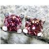 Image 3 : 14K WHITE GOLD LAB PINK DIAMOND 0.05CT EARRINGS
