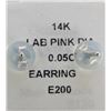 Image 4 : 14K WHITE GOLD LAB PINK DIAMOND 0.05CT EARRINGS