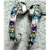 Image 1 : SILVER GENUINE MULTI GEMSTONE EARRINGS