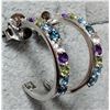 Image 2 : SILVER GENUINE MULTI GEMSTONE EARRINGS