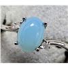 Image 2 : SILVER CHALCEDONY AND NATURAL DIA 0.02CT RING