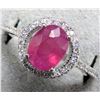Image 2 : SILVER RUBY 1CT AND CZ RING