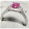Image 3 : SILVER RUBY 1CT AND CZ RING