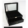 Image 1 : BLACK JEWELRY BOX, DRAWER IN BOTTOM