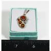 Image 1 : STAMPED 925 AMBER COLORED STONE PENDANT