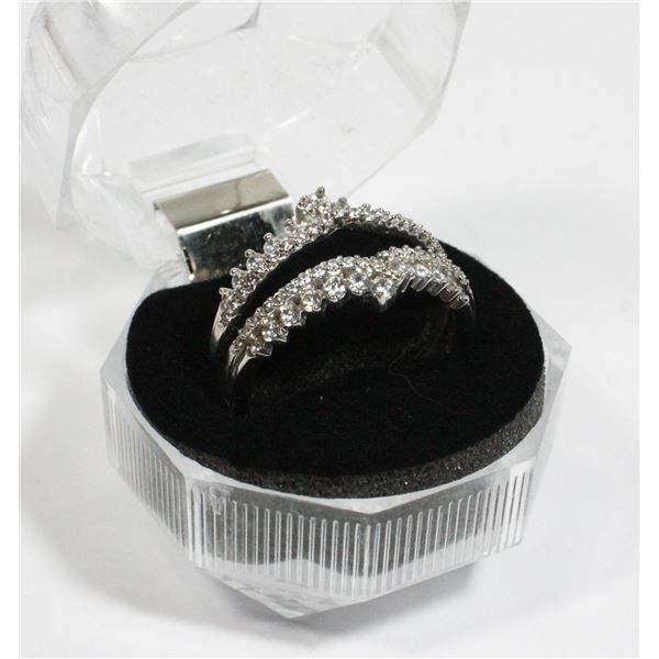 STAMPED 925 SIZE 9  DOUBLE CURVED RING JACKET