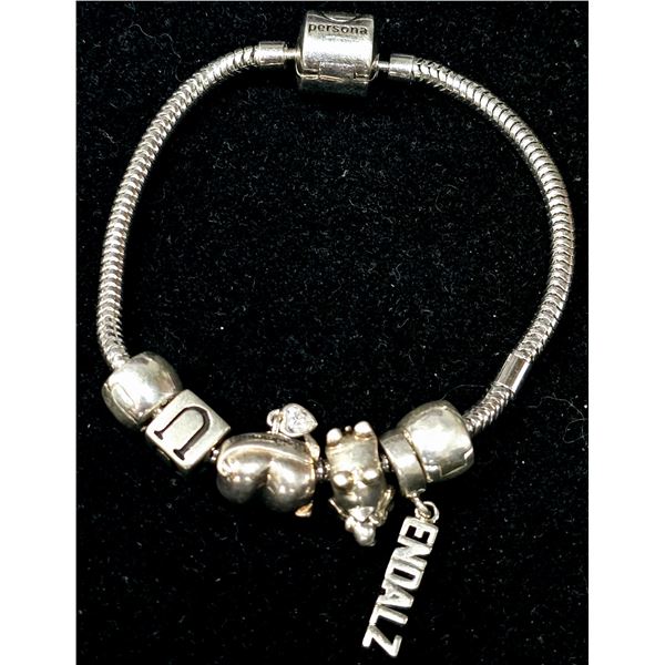 SILVER PANDORA STYLE 22G 7.5" BRACELET
