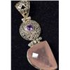 Image 1 : SILVER 16.89G ROSE QUARTZ PENDANT