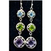 Image 1 : SILVER PERIDOT AME AND TOPAZ 10.9G EARRINGS