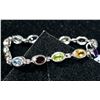 Image 2 : SILVER GENUINE GEMSTONE 6.3CT 11.2G 7.5" BRACELET