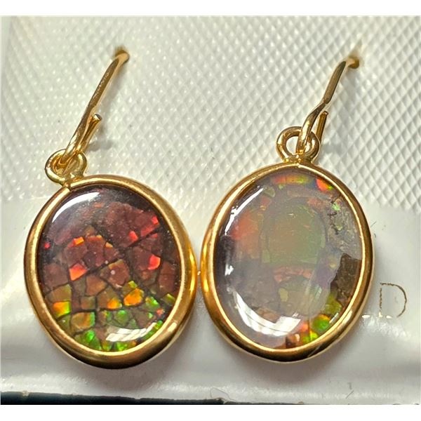 14K CANADIAN AMMOLITE EARRINGS