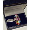 Image 3 : SILVER RUBY SAPPHIRE ZIRCON ETC 9G RING (~SIZE 5)