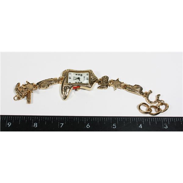 GENEVA PLATINUM RODEO DESIGN BRACELET WATCH