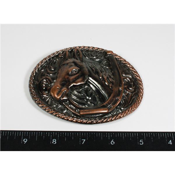 VIA N.Y. HORSE THEMED BELT BUCKLE