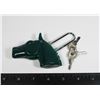 Image 1 : GREEN HORSE HEAD PADLOCK WITH KEYS