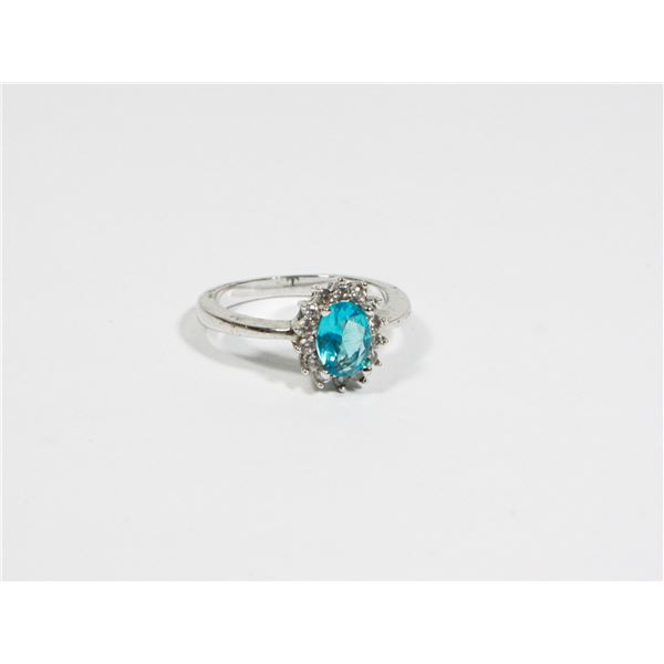 SILVER TONE SIZE 6 RHINESTONE RING