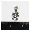 Image 1 : SILVER TONE LIGHT BLUE RHINESTONE PENDANT