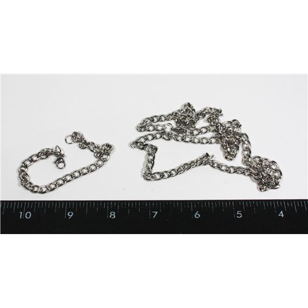 NEW MENS 24" HEAVY CHAIN NECKLACE WITH MATCHING