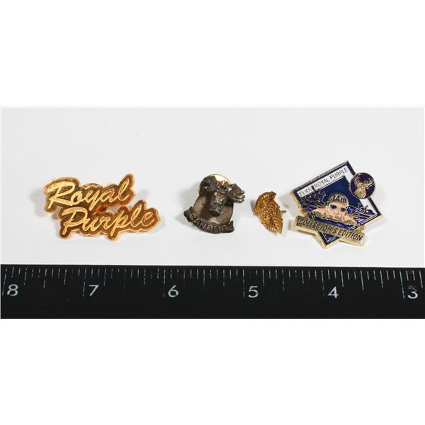 ROYAL PURPLE LAPEL PINS SOLD WITH ETOBICOKE LAPEL