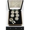 Image 1 : SET OF 6 SILVER TONE BUTTON COVERS