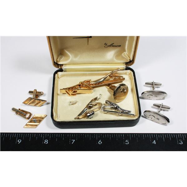 LOT OF TIE TACS AND CUFFLINKS SOME REQUIRE REPAIR