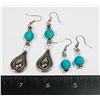 Image 1 : 2 PAIRS OF DROP EARRINGS