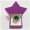 Image 4 : SILVER GREEN ONYX RING (~SIZE 5.5)(~WEIGHT 6.89G)