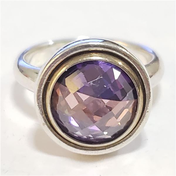 SILVER GENUINE GEMSTONE RING (~SIZE 6)